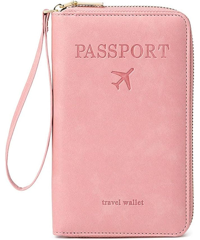 Passport Holder for Travel Women and Men RFID Passport Holder with Card Slots Holder Passport Case Passport cover Passport Wallet Travel Essentials and Accessories (Zipper, Pink Zipper)