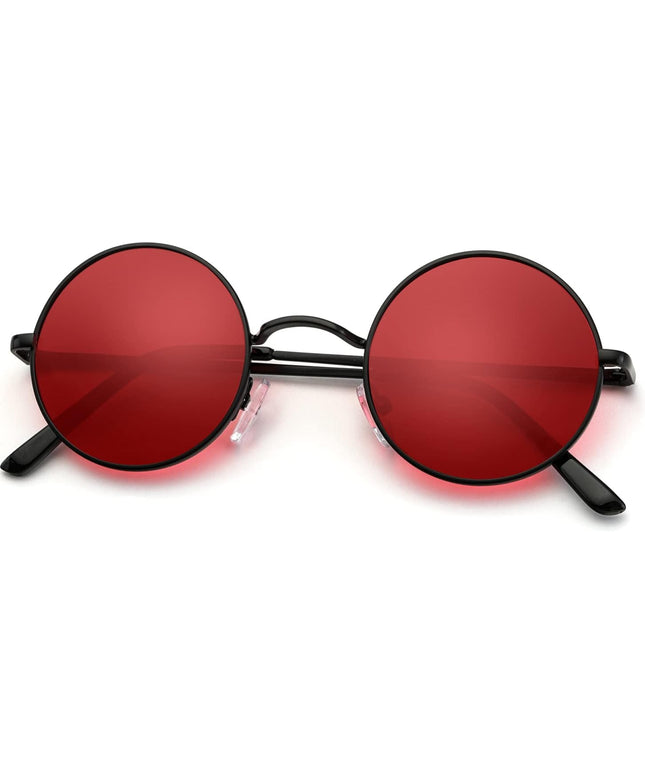 KALIYADI Round Polarized Sunglasses for Men Women Retro Metal Hippie Circle Style Sun Glasses UV Protection