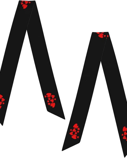 Valentine Red Hearts Bandanas Head Scarf For Women Hair Scarves Accessories Lightweight Fashion Wrap Neck Headscarf