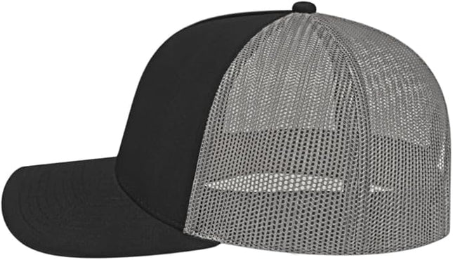 Cap America i3039 Classic 5 Panel Mid Profile Structured Trucker Mesh Back Cap w/ & Adjustable Snapback