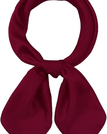 CHUNG Women's Square Satin Scarf 27.5" Bandanas Solid 50s Retro Neck Scarves Emulation Silk Handbag Hair Ribbons Necktie