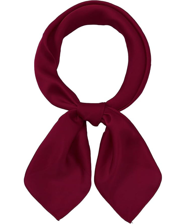 CHUNG Women's Square Satin Scarf 27.5" Bandanas Solid 50s Retro Neck Scarves Emulation Silk Handbag Hair Ribbons Necktie