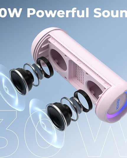 RIENOK Portable Bluetooth Speaker 30W Dual Pairing True Wireless Stereo HD Sound IPX7 Waterproof Outdoor Sport Shower Wireless Speaker Bluetooth 5.3 for Home Party