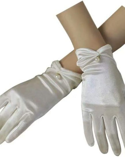 Satin Wedding Dress for Women Opera Party 1920s Gloves Wrist Length Gloves