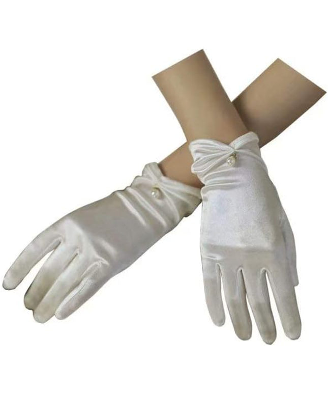 Satin Wedding Dress for Women Opera Party 1920s Gloves Wrist Length Gloves