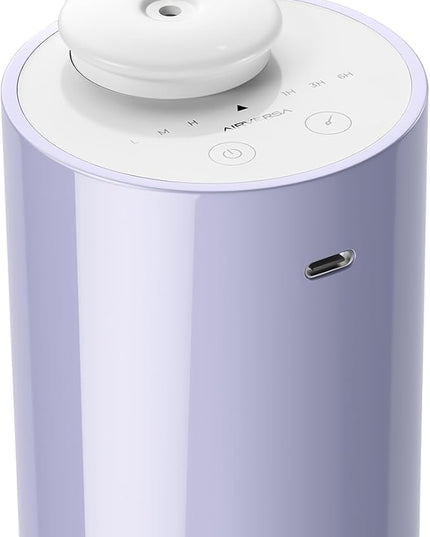 Airversa Waterless Diffuser for Essential Oil, Car Diffsuer, Battery Operated Nebulizer, 0.7 Fl Oz/ 20mL, Mini Scent Air Machine, 3 Timers & 3 Mist Levels for Home, Room, Car, Office - AN6 Lavender