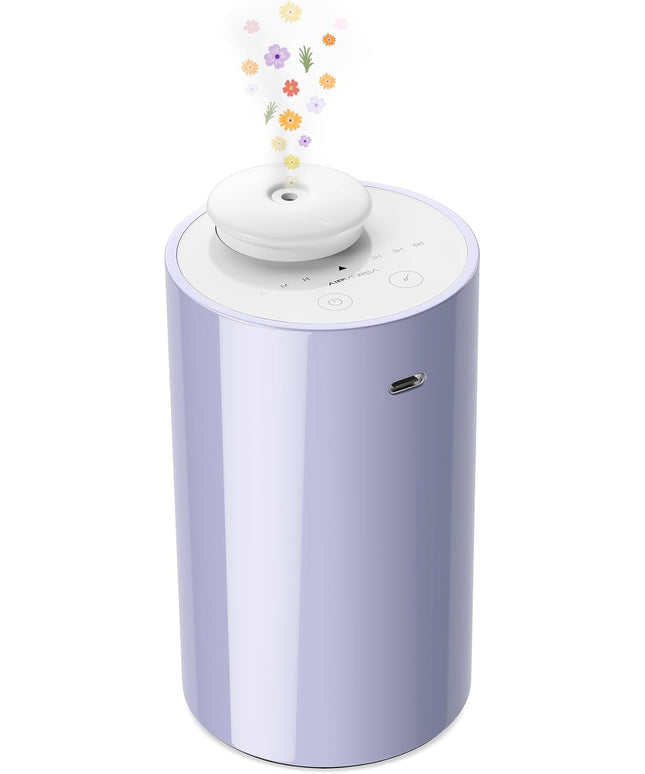 Airversa Waterless Diffuser for Essential Oil, Car Diffsuer, Battery Operated Nebulizer, 0.7 Fl Oz/ 20mL, Mini Scent Air Machine, 3 Timers & 3 Mist Levels for Home, Room, Car, Office - AN6 Lavender