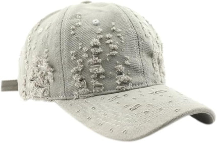 Vintage Washed Distressed Baseball Cap - Adjustable Unisex Solid Color Retro Hat for Outdoor & Casual Wear