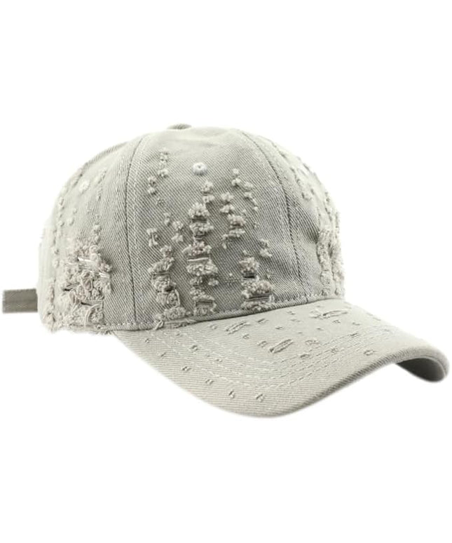 Vintage Washed Distressed Baseball Cap - Adjustable Unisex Solid Color Retro Hat for Outdoor & Casual Wear