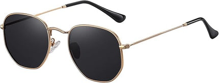 MEETSUN Polarized Hexagon Sunglasses for Women Men Polygon Square Sun Glasses UV400 Protection Metal Frame