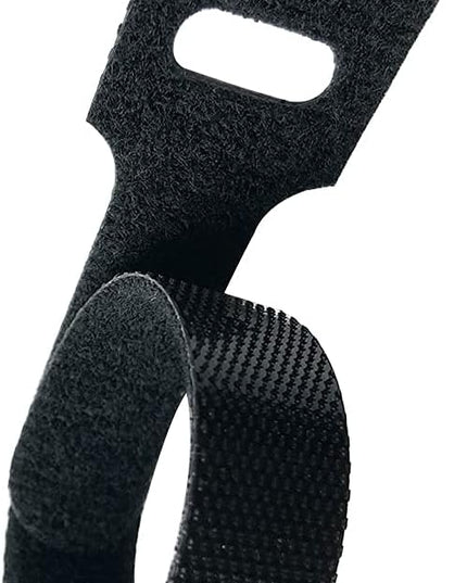 100 Pcs Reusable Cable Ties 6 Inch Black Straps Adjustable Hook and Loop Cord Management Organizer Tie Microfiber Cloth Fastening Tidy Wrap for Wire