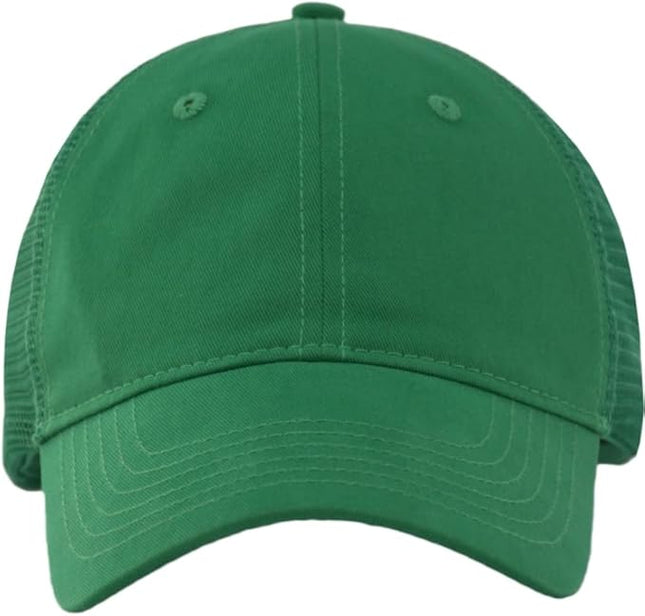 Vintage Washed Soft Crown Baseball Cap Plain Snapback Trucker Hat Men Women Adjustable Distressed Mesh-Back Ball Cap