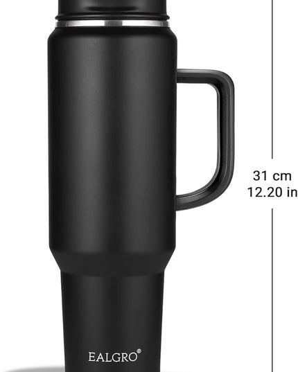 50 oz Tumbler with Handle, Insulated Tumblers with Lid and Straw, Large Metal Sports Water Bottle Jug, Thermal Stainless Steel Travel Coffee Mug Cup, Red