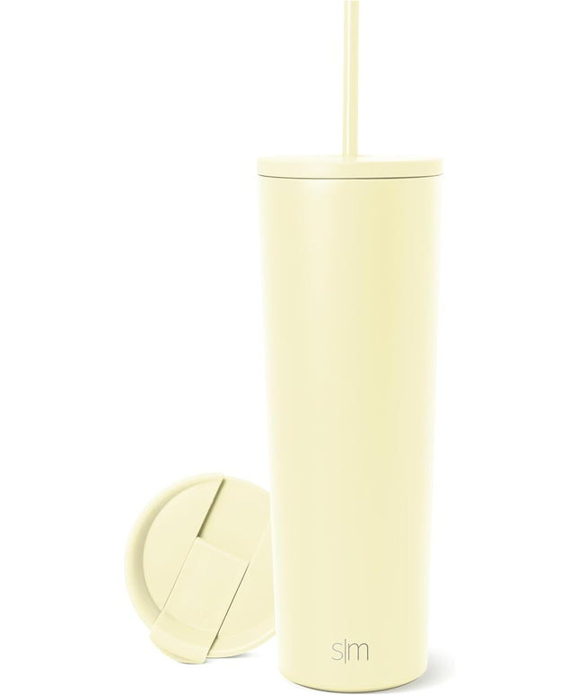 Simple Modern Insulated Tumbler with Lid and Straw | Iced Coffee Cup Reusable Stainless Steel Water Bottle Travel Mug | Gifts for Women Men Her Him | Classic Collection | 28oz | Buttercup