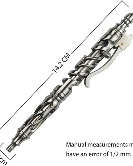 Dr. Metalleung Heavy Duty Stainless Steel Bolt Action Pen - Retractable EDC Pen with Keychain, Refillable Ink, Smooth Writing for Office & Gifts