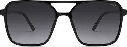 SOJOS Trendy Vintage Aviator Square Sunglasses For Womens Mens Retro 70s UV400 Women Sun Glasses SJ2327