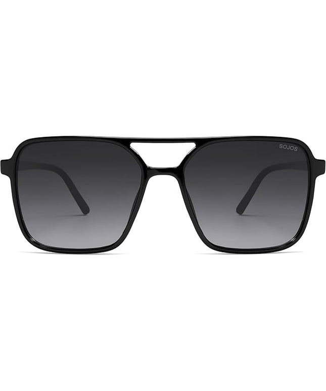 SOJOS Trendy Vintage Aviator Square Sunglasses For Womens Mens Retro 70s UV400 Women Sun Glasses SJ2327