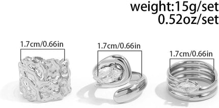 Rings for Women Adjustable Chunky Rings Set Vintage Wide Colorful Flower Stackable Ring for Women Thick Statement Ring Chunky Jewlery