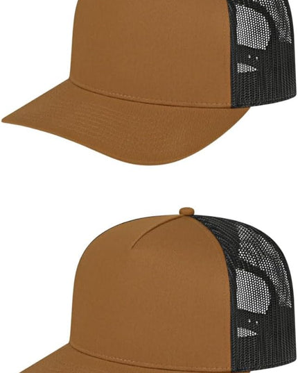 Cap America i3039 Classic 5 Panel Mid Profile Structured Trucker Mesh Back Cap w/ & Adjustable Snapback