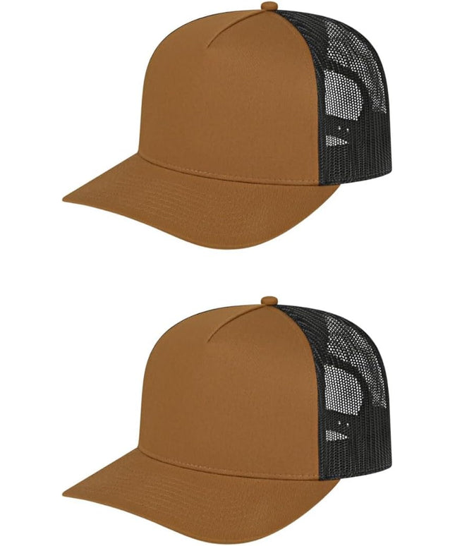 Cap America i3039 Classic 5 Panel Mid Profile Structured Trucker Mesh Back Cap w/ & Adjustable Snapback