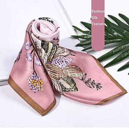 ANDANTINO 100% Real Mulberry Silk Scarf -21'' x 21''- Lightweight Neckerchief –Women Men Small Square Digital Printed Scarves