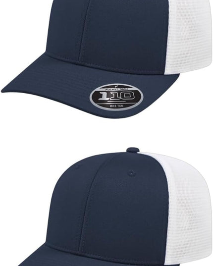 Cap America i8502 Flexfit 110 Premium Mid Profile 6-Panel Mesh Back Trucker Cap Hat w/UV Guard & Adjustable Snapback