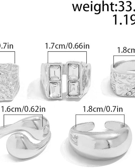 Rings for Women Adjustable Chunky Rings Set Vintage Wide Colorful Flower Stackable Ring for Women Thick Statement Ring Chunky Jewlery