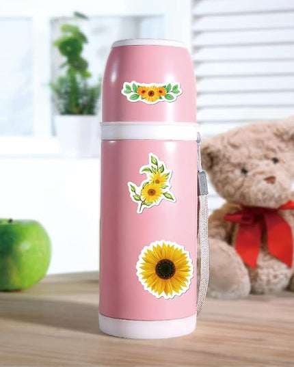 Sunflowers Stickers for Boys Kids Girls Teens|50 Pcs| Aesthetic Waterproof Vinyl Stickers for Water Bottle Laptop Cup Luggage Flasks Phone Notebook Bike Tablet, Trendy Decals Pack(Sunflowers -50Pcs)
