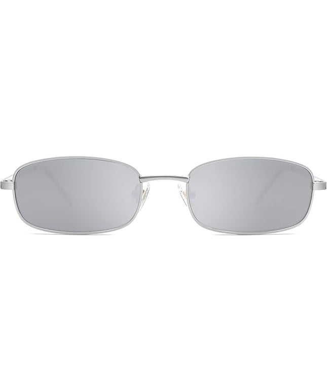 SOJOS Small Trendy Rectangle Sunglasses Womens Mens, Retro 80s 90s Y2k Chic Narrow Thin Skinny Sunnies SJ1187