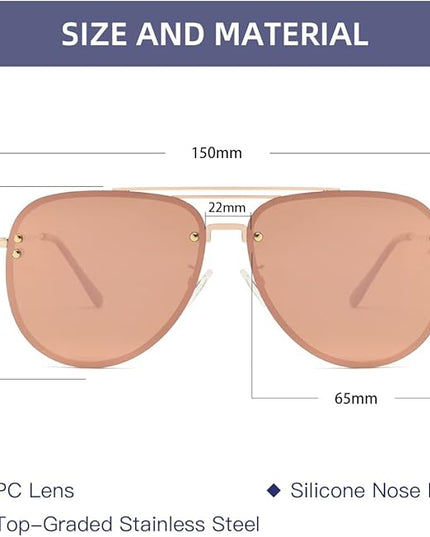 Trendy Oversized Aviator Sunglasses Womens, Retro Cute Big Shades Women's Fashion Sun Glasses UV Protection VF2203