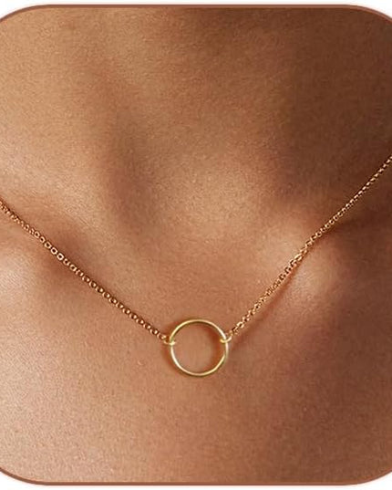 Cute Heart Necklace Dainty 18k Gold Plated Tiny Heart Pendant Choker Necklaces Small Gold Love Open Heart Chain Necklace for Women Simple Gold Necklace for Women Trendy Jewelry