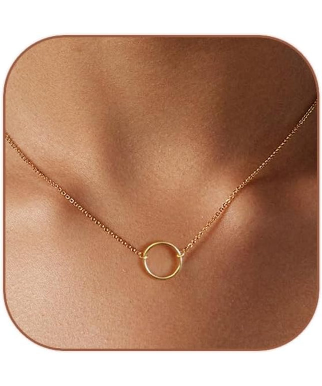 Cute Heart Necklace Dainty 18k Gold Plated Tiny Heart Pendant Choker Necklaces Small Gold Love Open Heart Chain Necklace for Women Simple Gold Necklace for Women Trendy Jewelry