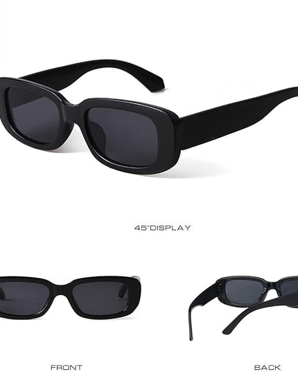 KUGUAOK Retro Rectangle Sunglasses Women and Men Vintage Small Square Sun Glasses UV Protection Glasse
