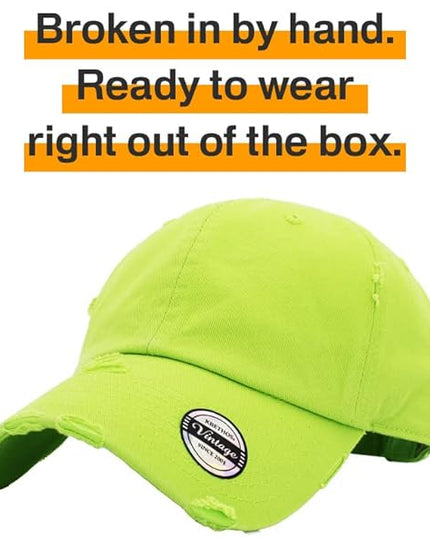 KBETHOS Vintage Washed Distressed Cotton Dad Hat Baseball Cap Adjustable Polo Trucker Unisex Style Headwear