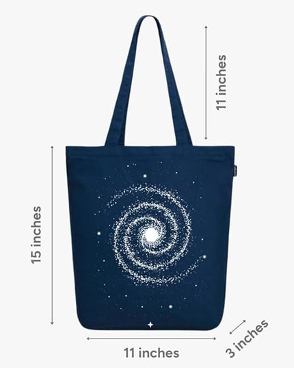 Ecoright Tote Bag for Women with Zipper, Small Tote Bag, Canvas Bag, Reusable Cotton Bag for Beach, Grocery, School & Work