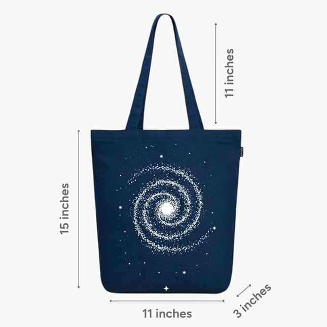 Ecoright Tote Bag for Women with Zipper, Small Tote Bag, Canvas Bag, Reusable Cotton Bag for Beach, Grocery, School & Work