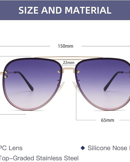 Trendy Oversized Aviator Sunglasses Womens, Retro Cute Big Shades Women's Fashion Sun Glasses UV Protection VF2203