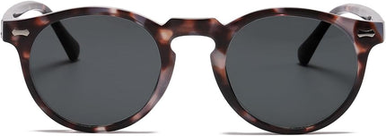 Gleyemor Vintage Polarized Sunglasses for Men Round Sunglasses UV400 Protection Retro Hand-crafted Acetate Frame