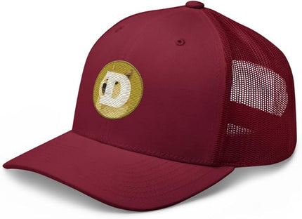 Dogecoin Crypto Embroidered Logo Trucker Cap