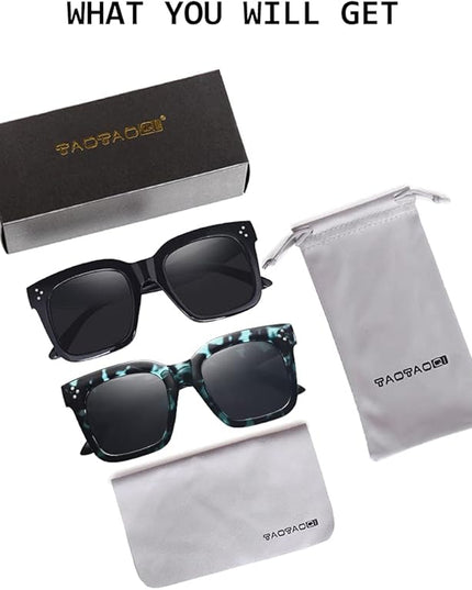 Vintage Women Oversized Sunglasses Designer Luxury Square Sun Glasses UV400 Protection Flat Lens