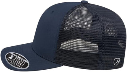 Cap America i8502 Flexfit 110 Premium Mid Profile 6-Panel Mesh Back Trucker Cap Hat w/UV Guard & Adjustable Snapback