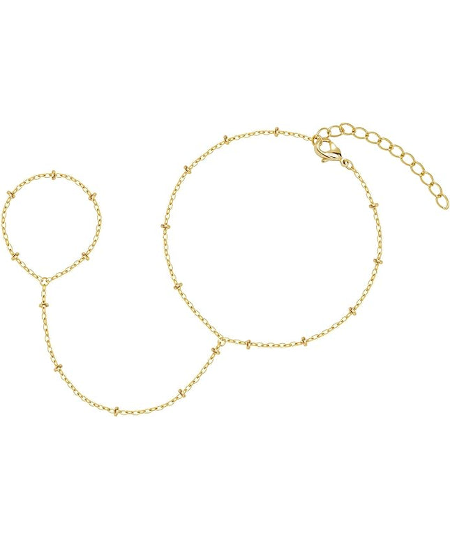 Gold Bracelets Set for Women Stack, Dainty Thick Bracelets Stack for Women Trendy, Simple Thin Gold Plated Cuff Stackable Bracelets With Beaded Cuban Paperclip Snake Rope Bangle Hand Chain Jewelry Gifts for Women Non Tainish