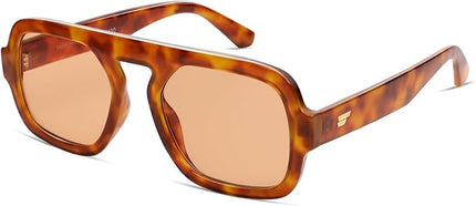 VANLINKER Oversized Retro Square Aviator Sunglasses for Women Men 70s Vintage Style Trendy Big Flat Top Sun Glasses VL9826