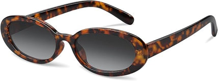 DANAMY Sunglasses Womens Retro Oval Sunglasses for Women Men Fashion Small Oval Sun Glasses 90s Vintage Driving Shades