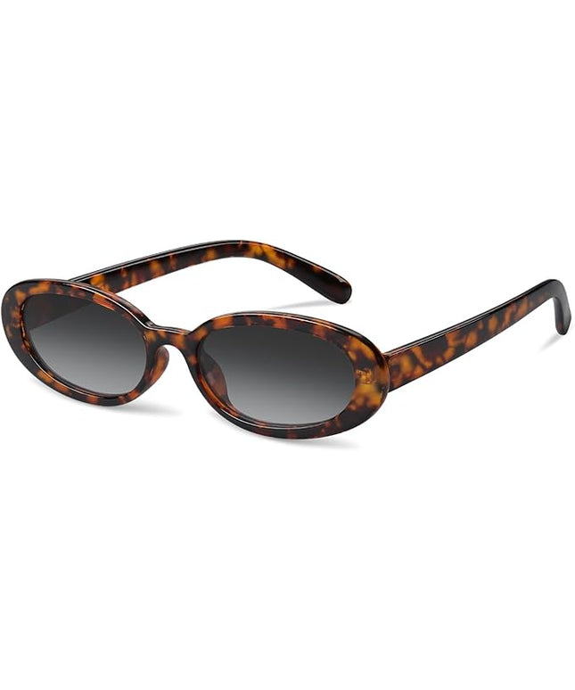 DANAMY Sunglasses Womens Retro Oval Sunglasses for Women Men Fashion Small Oval Sun Glasses 90s Vintage Driving Shades