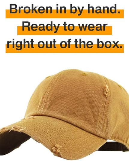 KBETHOS Vintage Washed Distressed Cotton Dad Hat Baseball Cap Adjustable Polo Trucker Unisex Style Headwear