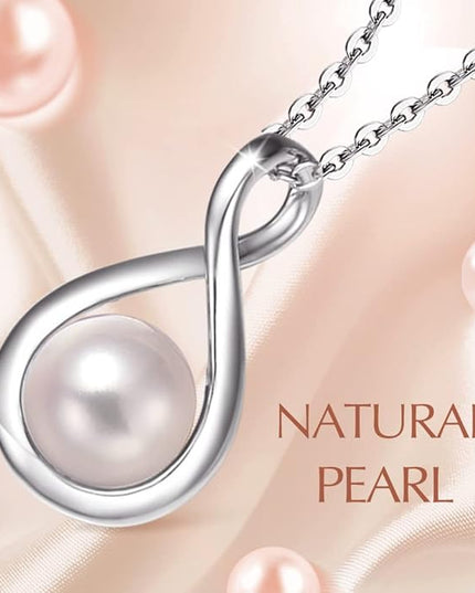 FANCIME Birthstone Necklaces for Women Fine Jewelry Sterling Silver Dainty Infinity Pendant Anniversary Birthday Christmas Gifts for Her Wife Mom Lady Daughter, Chain 16"+2" Extend