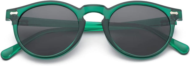Gleyemor Vintage Polarized Sunglasses for Men Round Sunglasses UV400 Protection Retro Hand-crafted Acetate Frame