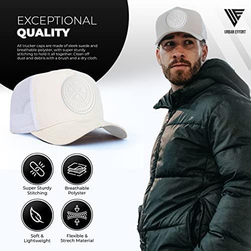Urban Effort Mesh Back Cap - for Men and Women Baseball Hat 5-Panel Trucker Hat - Great Snapback Closure for Hunting & Hiking