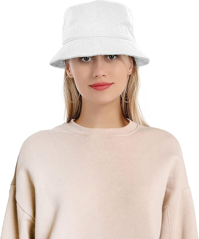 Falari Men Women Unisex Cotton Bucket Hat 100% Cotton Packable for Travel Fishing Hunting Summer Camp